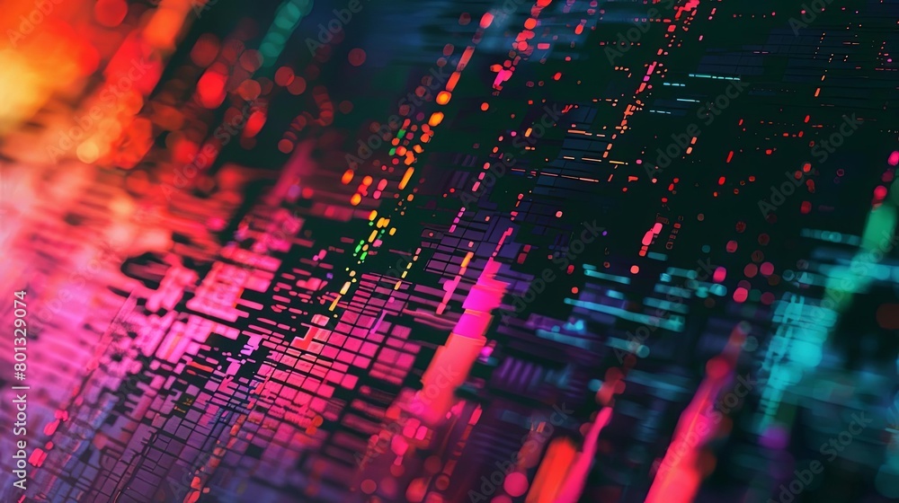 Aufkleber a colorful array of digital art featuring a laptop, a smartphone, a tablet, and a colorful array of