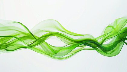 Electric green wave illustration, vibrant and energetic electric green wave on a white backdrop.