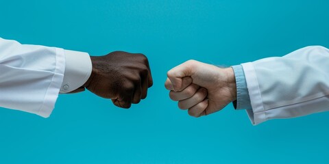 Together, healthcare teams support medical goals, collaboration, and mission. Closeup doctor group encouragement, teamwork, and medical accomplishment celebration. solidarity trust