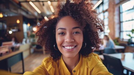 Hospital selfie of woman, doctor, or portrait, about us, or social network profile photo. Face ID, healthcare identification, and medical trust photography: zoom, smile, or joyful nurse