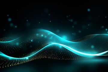 Internet, data, and future background wave with blue connection, abstract and technology illustration for big data, AI, network, communication, science, and music. Blockchain copyspace,