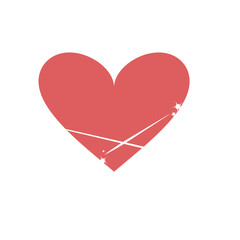 Y2k hearts with eclipse line elements set. Heart with oval orbits and sparkling stars, template, badge, sticker, collage, icon. Vector sparkle heart pack