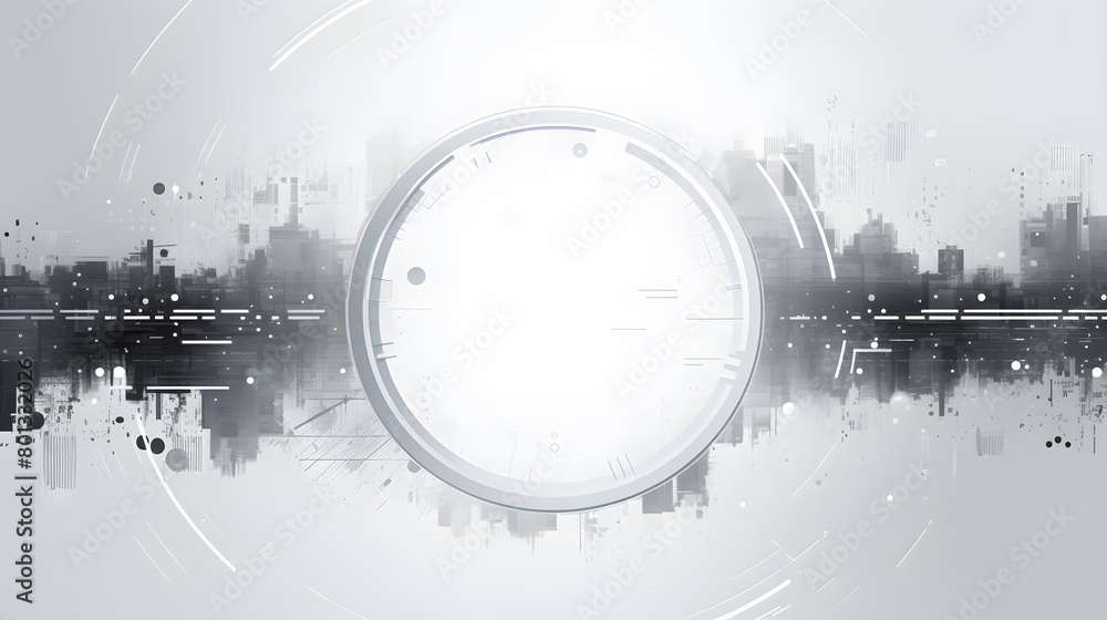 Poster grey white abstract technology background with various technology elements hi-tech communication con
