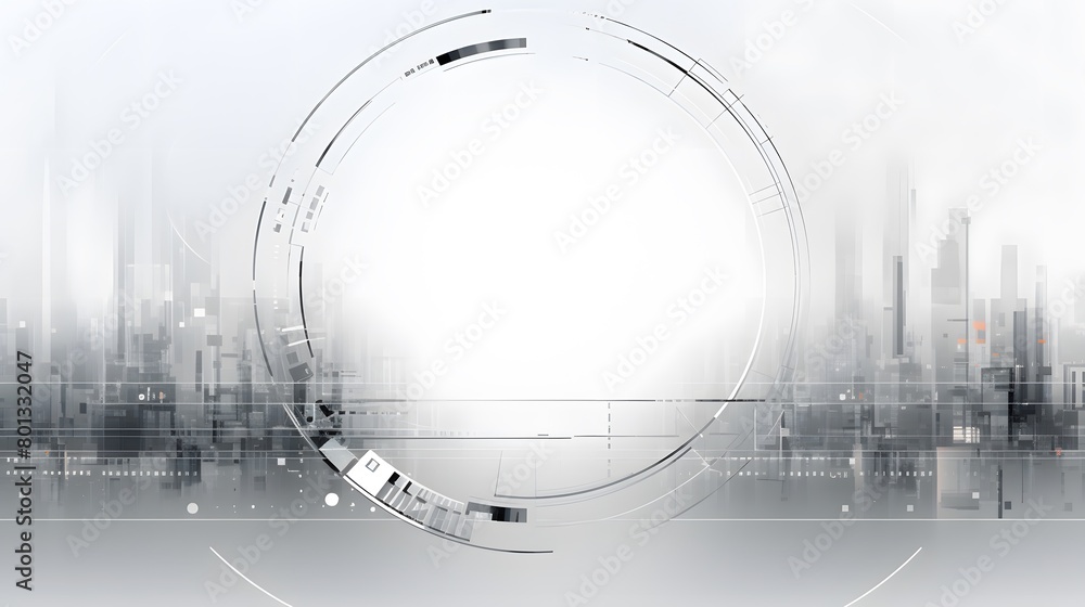 Poster grey white abstract technology background with various technology elements hi-tech communication con