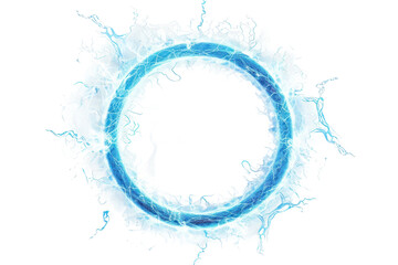 Ethereal Electric Blue Ring with Glowing Energy Isolated on Transparent Background
