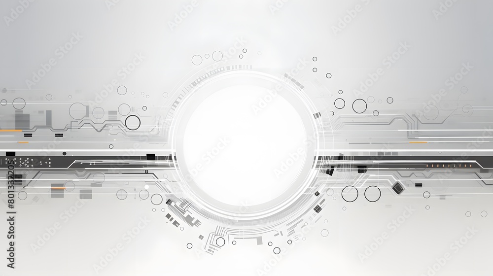 Poster grey white abstract technology background with various technology elements hi-tech communication con