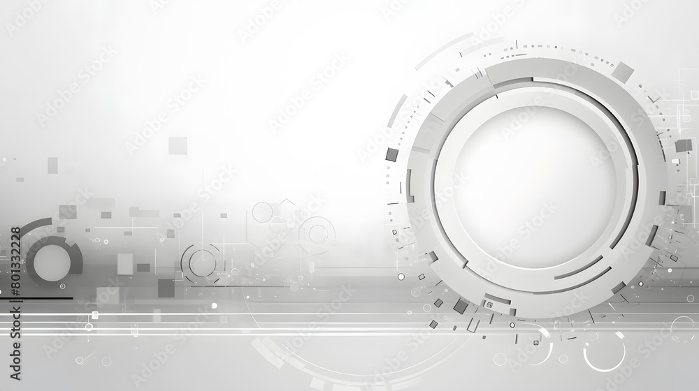 Poster grey white abstract technology background with various technology elements hi-tech communication con