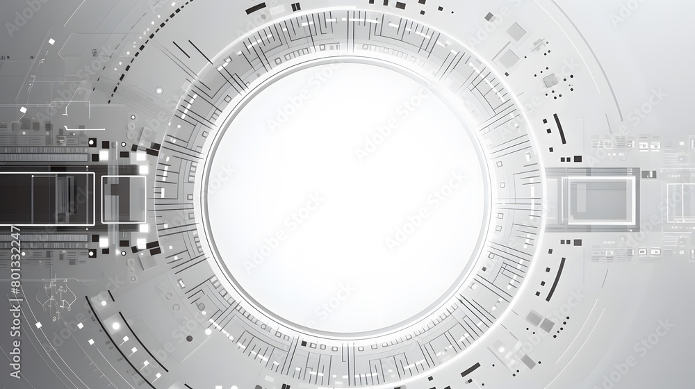 Poster grey white abstract technology background with various technology elements hi-tech communication con