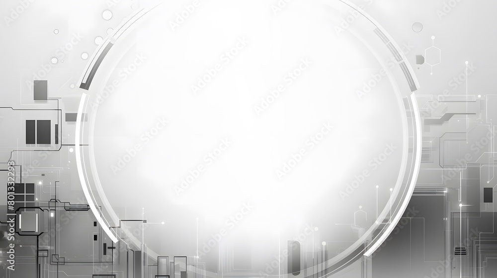 Poster grey white abstract technology background with various technology elements hi-tech communication con