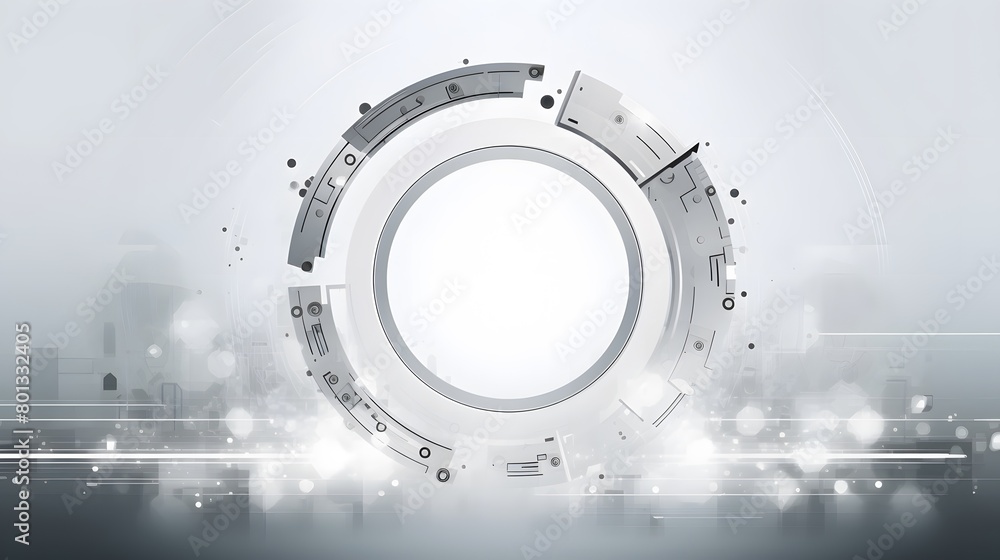 Poster grey white abstract technology background with various technology elements hi-tech communication con