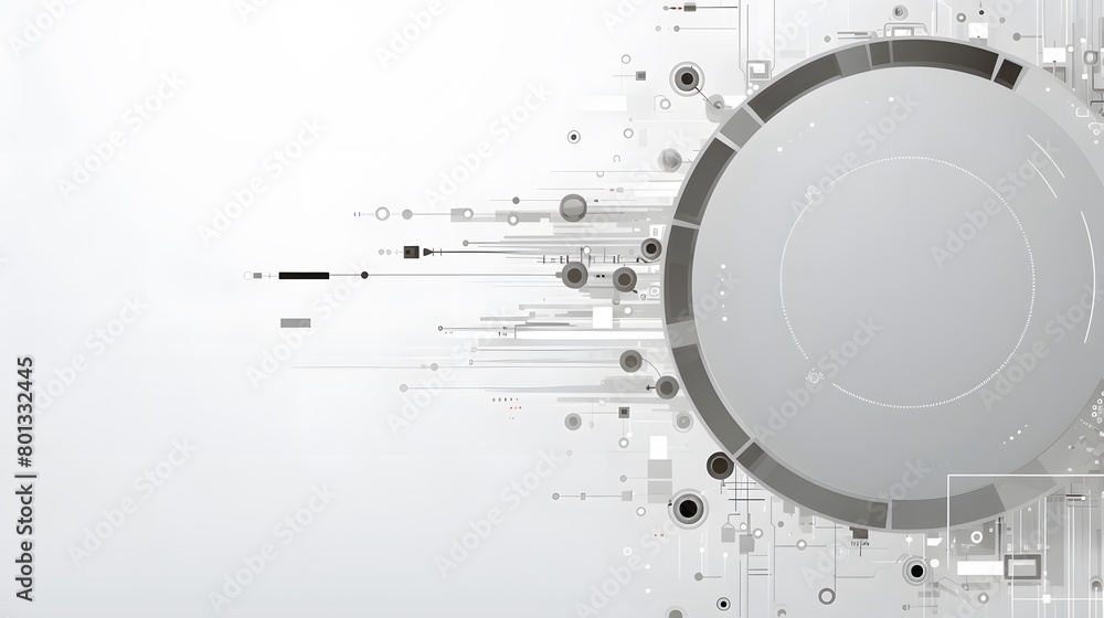 Poster grey white abstract technology background with various technology elements hi-tech communication con