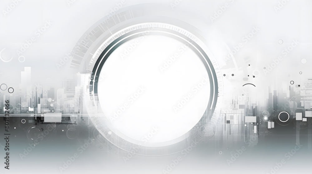 Poster grey white abstract technology background with various technology elements hi-tech communication con