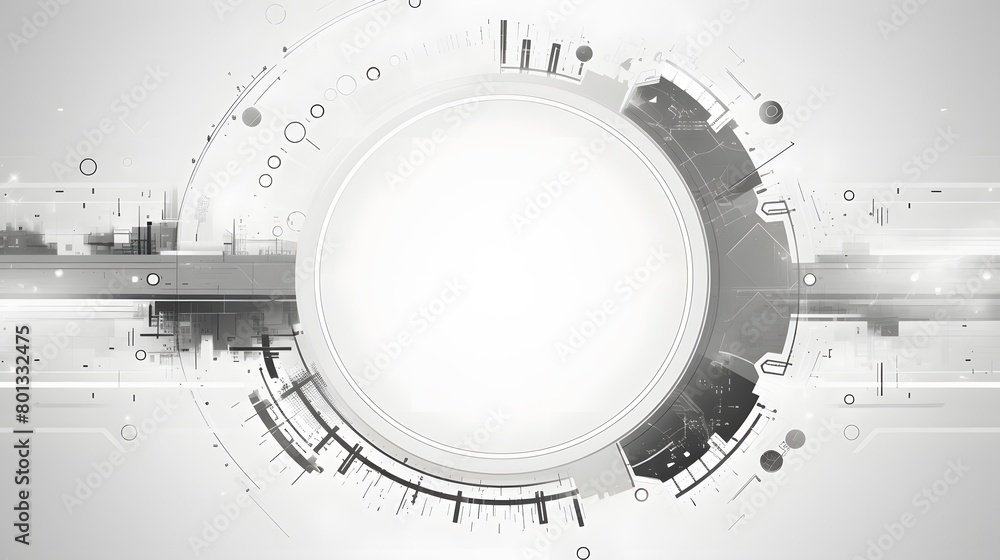 Poster grey white abstract technology background with various technology elements hi-tech communication con