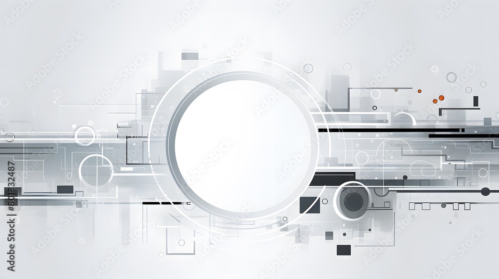 Poster grey white abstract technology background with various technology elements hi-tech communication con