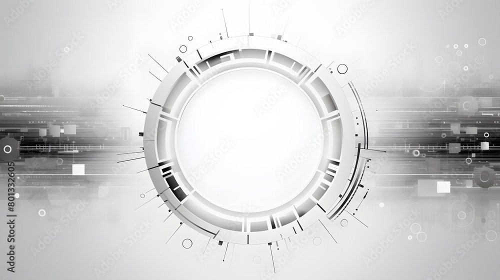 Poster grey white abstract technology background with various technology elements hi-tech communication con