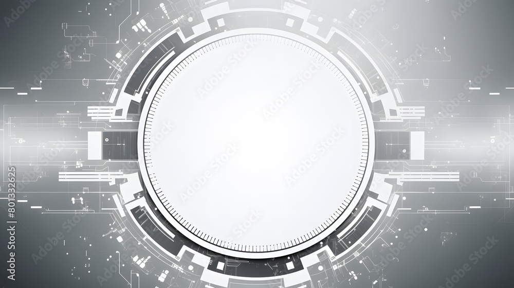 Poster grey white abstract technology background with various technology elements hi-tech communication con