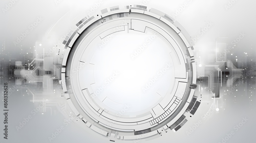 Poster grey white abstract technology background with various technology elements hi-tech communication con