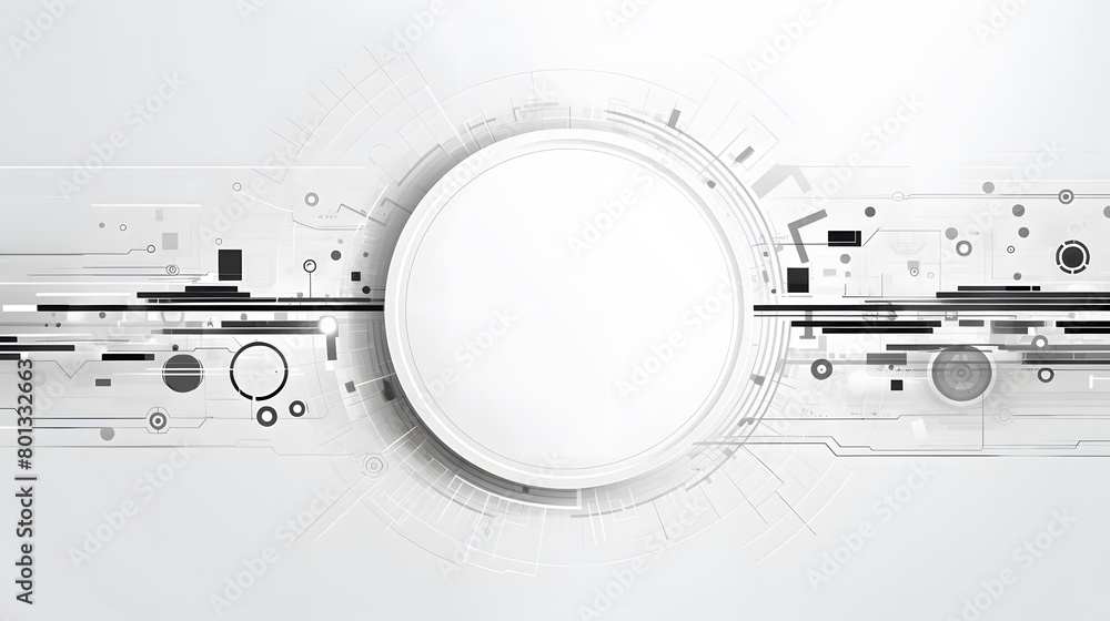 Poster grey white abstract technology background with various technology elements hi-tech communication con