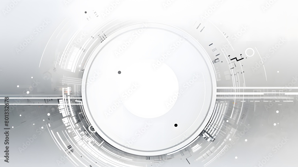Poster grey white abstract technology background with various technology elements hi-tech communication con