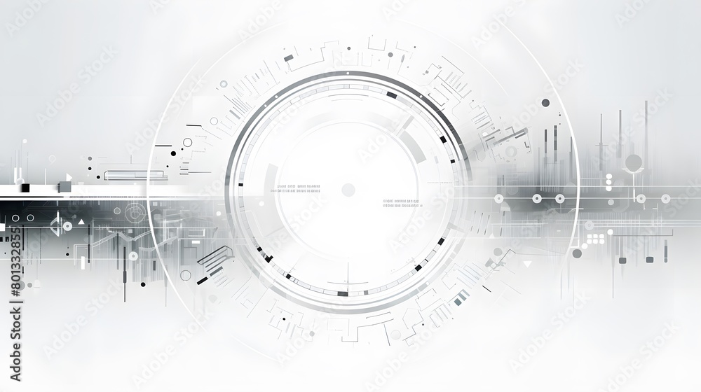 Poster grey white abstract technology background with various technology elements hi-tech communication con