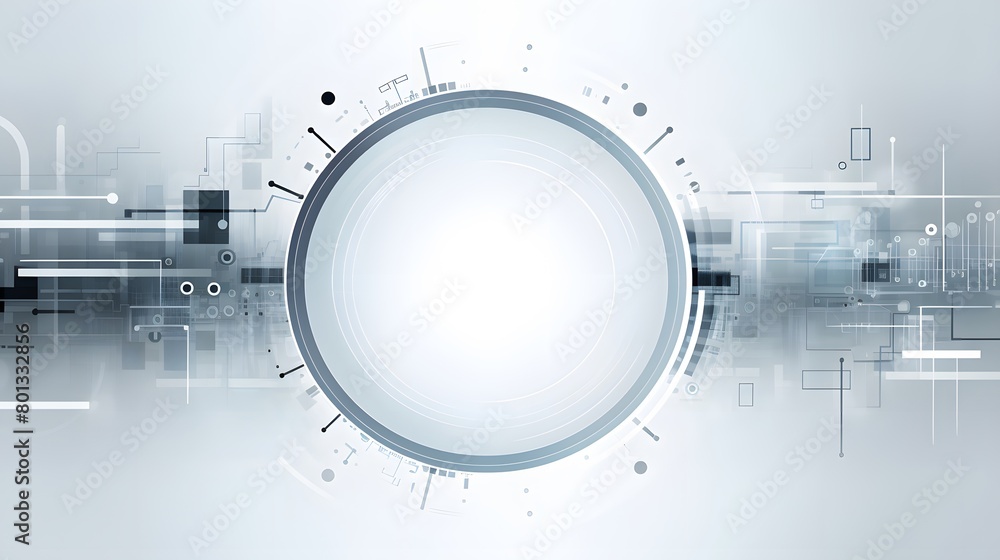 Poster grey white abstract technology background with various technology elements hi-tech communication con