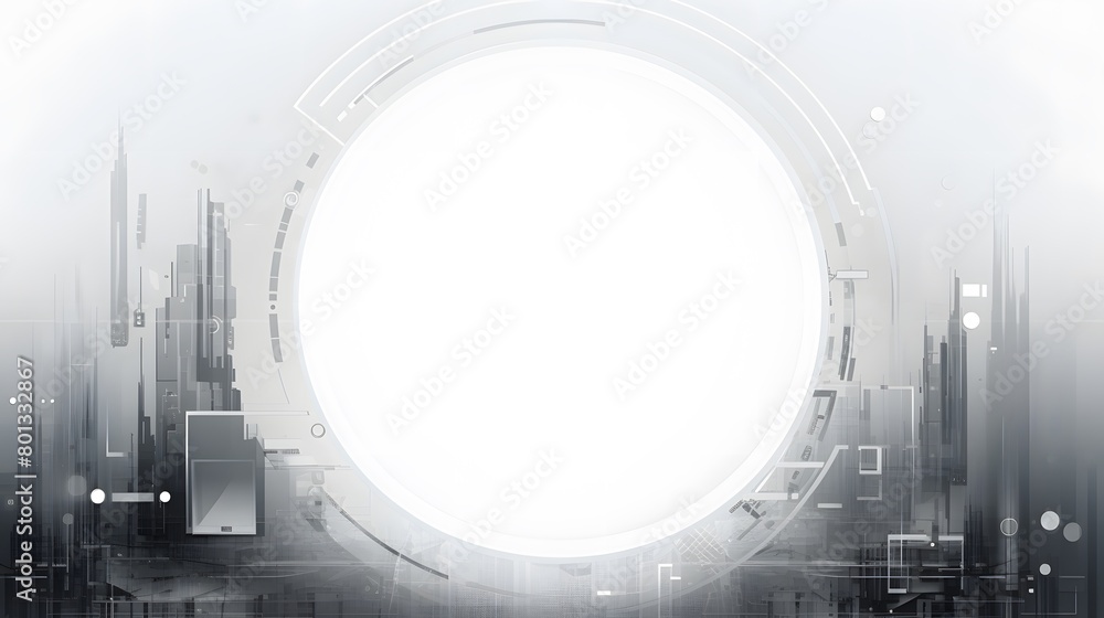 Poster grey white abstract technology background with various technology elements hi-tech communication con