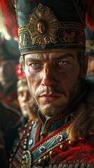 Obraz premium Immerse the audience in a CG 3D animated scene showcasing revolutionary leaders through a high-angle perspective Use vibrant colors and intricate details to symbolize their visionary impact