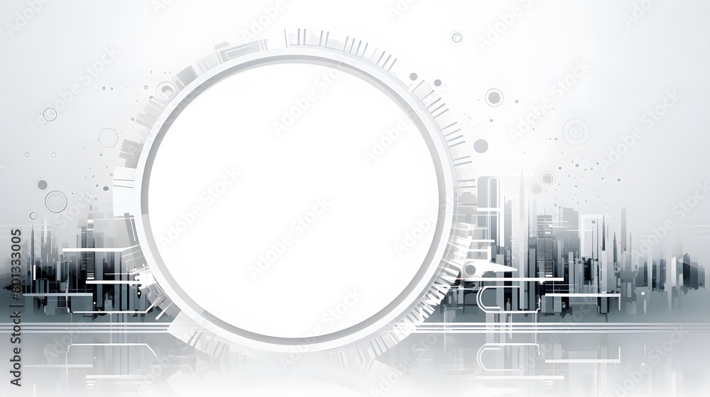 Poster grey white abstract technology background with various technology elements hi-tech communication con