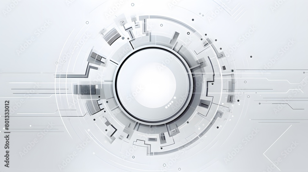 Poster grey white abstract technology background with various technology elements hi-tech communication con