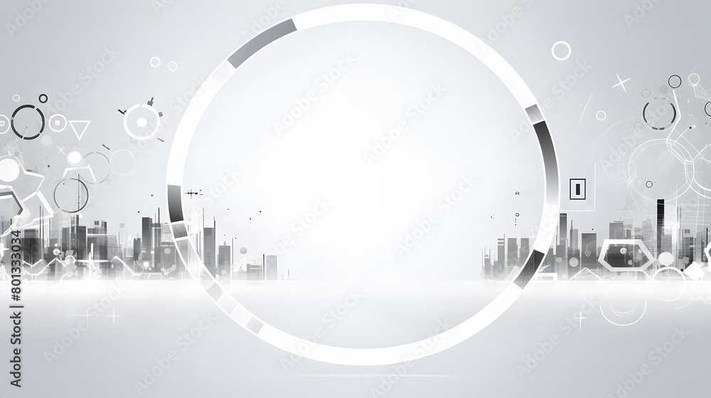 Poster grey white abstract technology background with various technology elements hi-tech communication con
