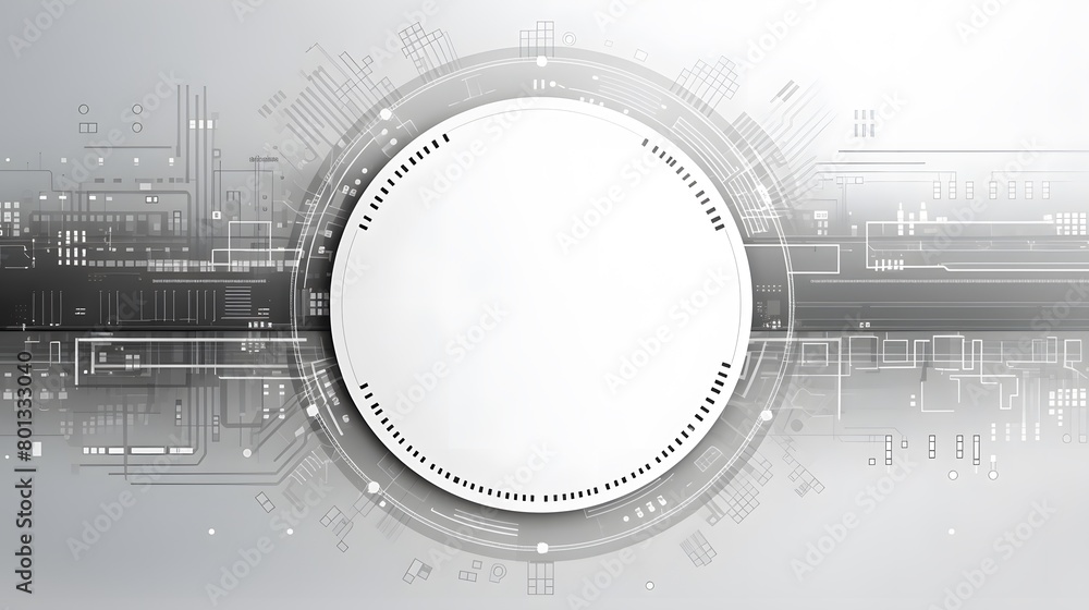 Poster grey white abstract technology background with various technology elements hi-tech communication con