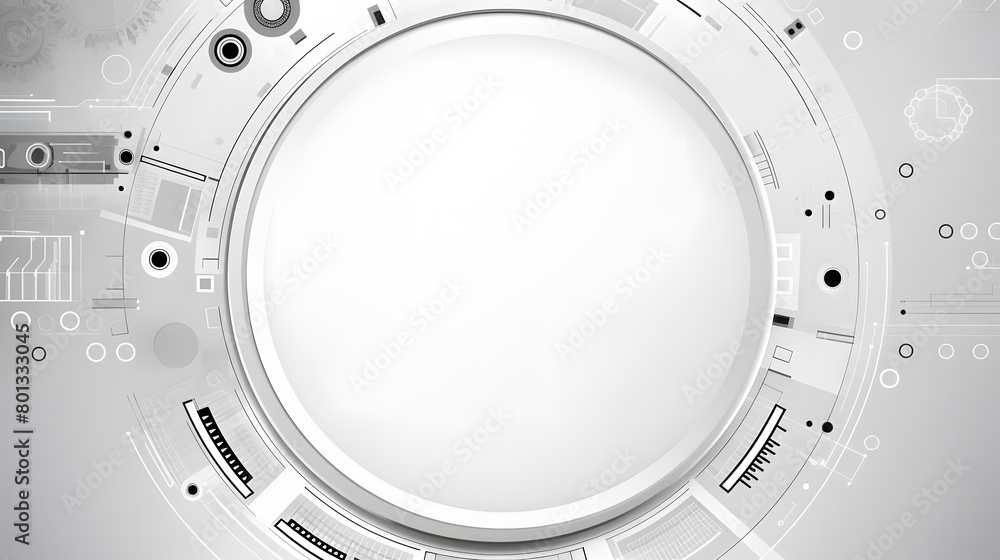Poster grey white abstract technology background with various technology elements hi-tech communication con