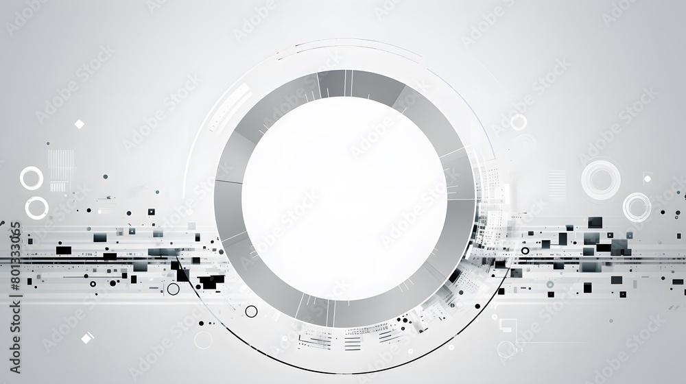 Poster grey white abstract technology background with various technology elements hi-tech communication con