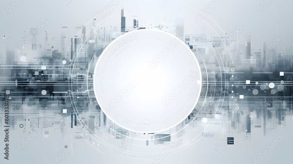Poster grey white abstract technology background with various technology elements hi-tech communication con