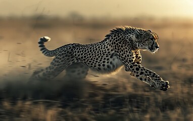 Agile Cheetah Racing Across the African Plains