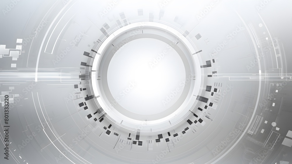 Poster grey white abstract technology background with various technology elements hi-tech communication con