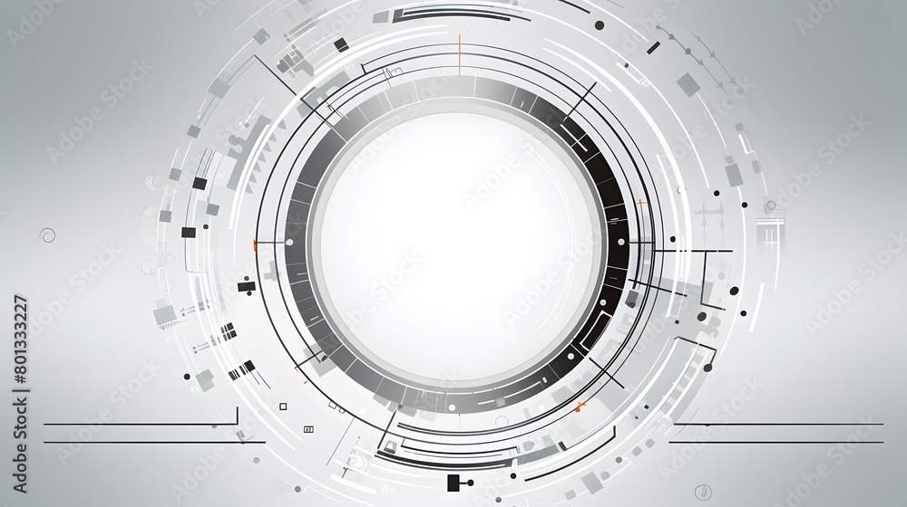 Poster grey white abstract technology background with various technology elements hi-tech communication con