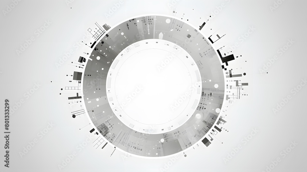 Poster grey white abstract technology background with various technology elements hi-tech communication con