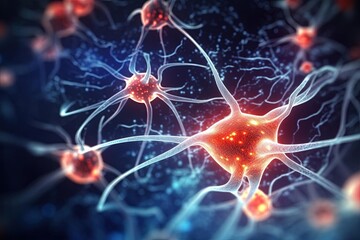 Connected Neurons: Cell Network - Close-Up 