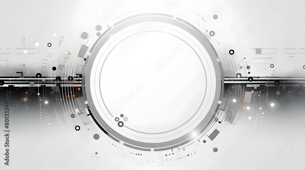 Poster grey white abstract technology background with various technology elements hi-tech communication con