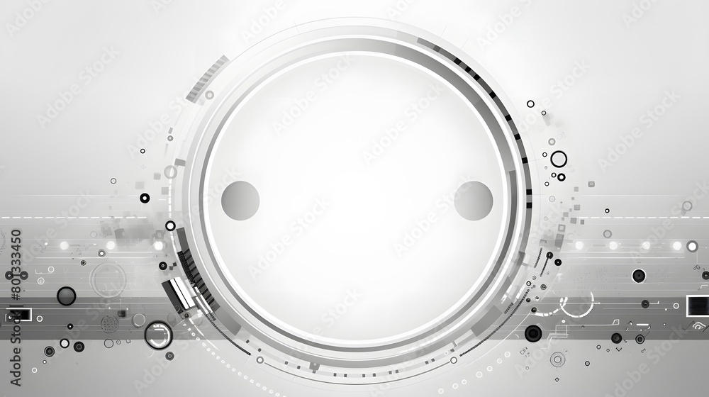 Poster grey white abstract technology background with various technology elements hi-tech communication con