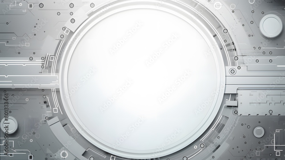 Poster grey white abstract technology background with various technology elements hi-tech communication con