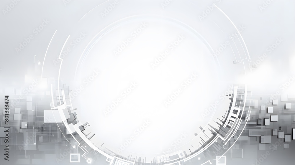 Poster grey white abstract technology background with various technology elements hi-tech communication con