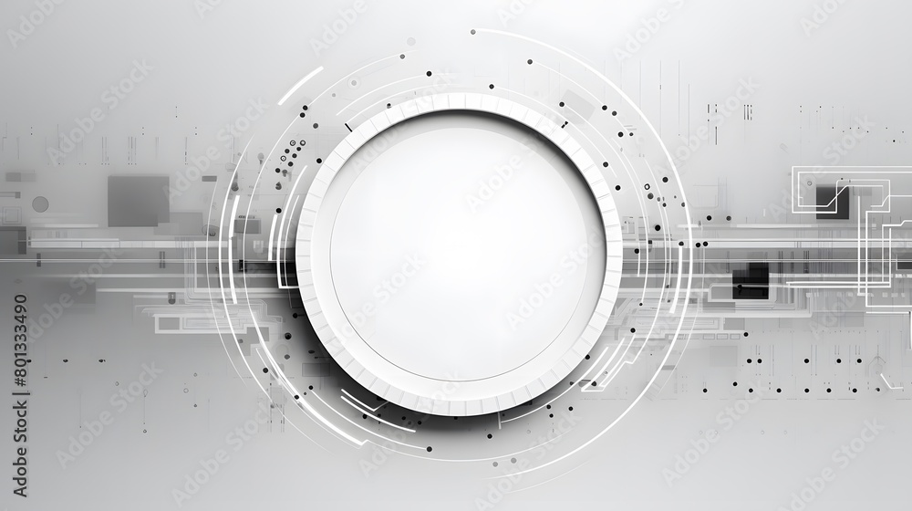 Poster grey white abstract technology background with various technology elements hi-tech communication con