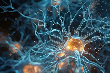 Obraz premium Microscopic Neurons and Synapses- Close-Up 