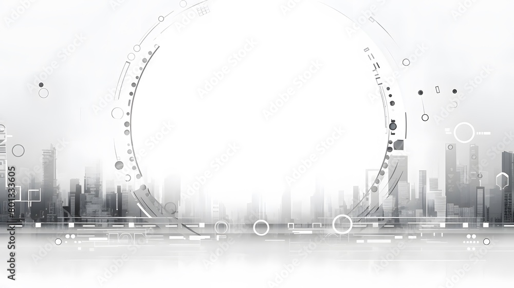 Poster grey white abstract technology background with various technology elements hi-tech communication con