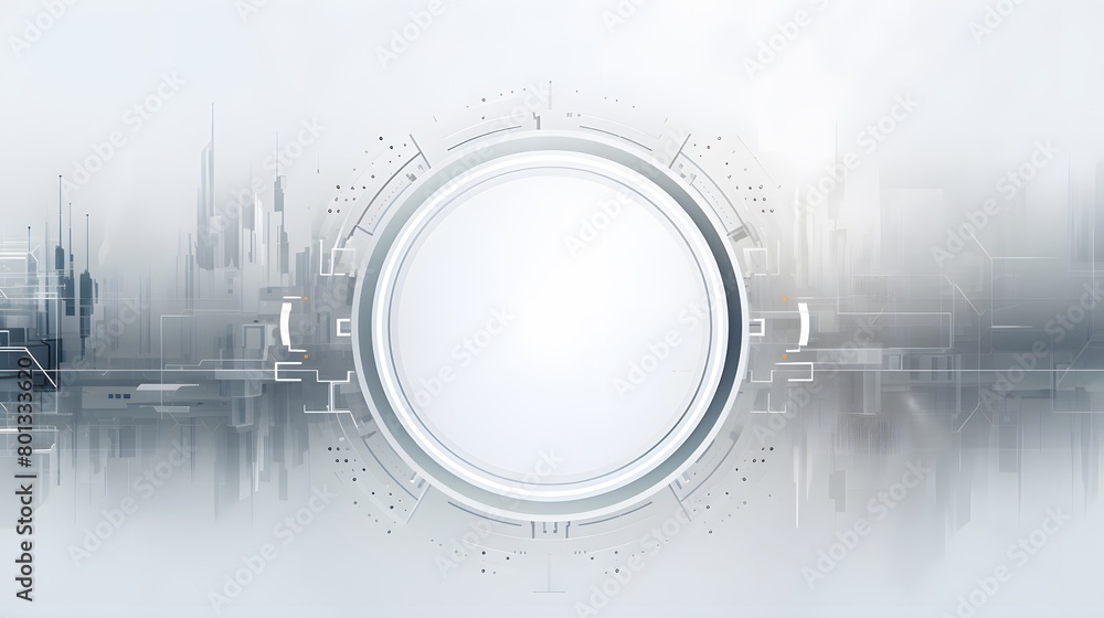 Poster grey white abstract technology background with various technology elements hi-tech communication con