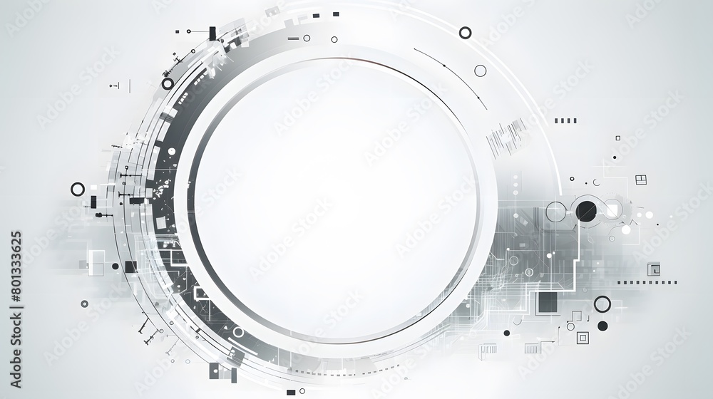 Poster grey white abstract technology background with various technology elements hi-tech communication con