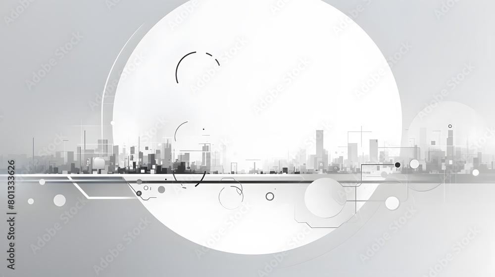 Poster grey white abstract technology background with various technology elements hi-tech communication con