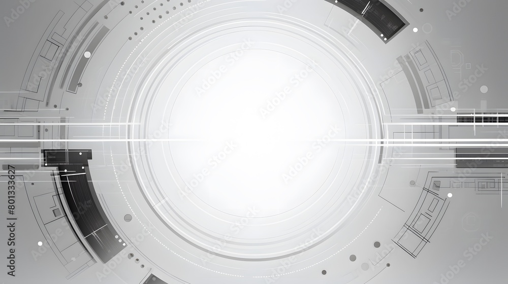 Poster grey white abstract technology background with various technology elements hi-tech communication con